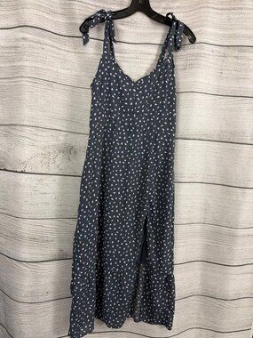 Abercrombie & Fitch Spotted Midi Dress With Tie Straps Size M